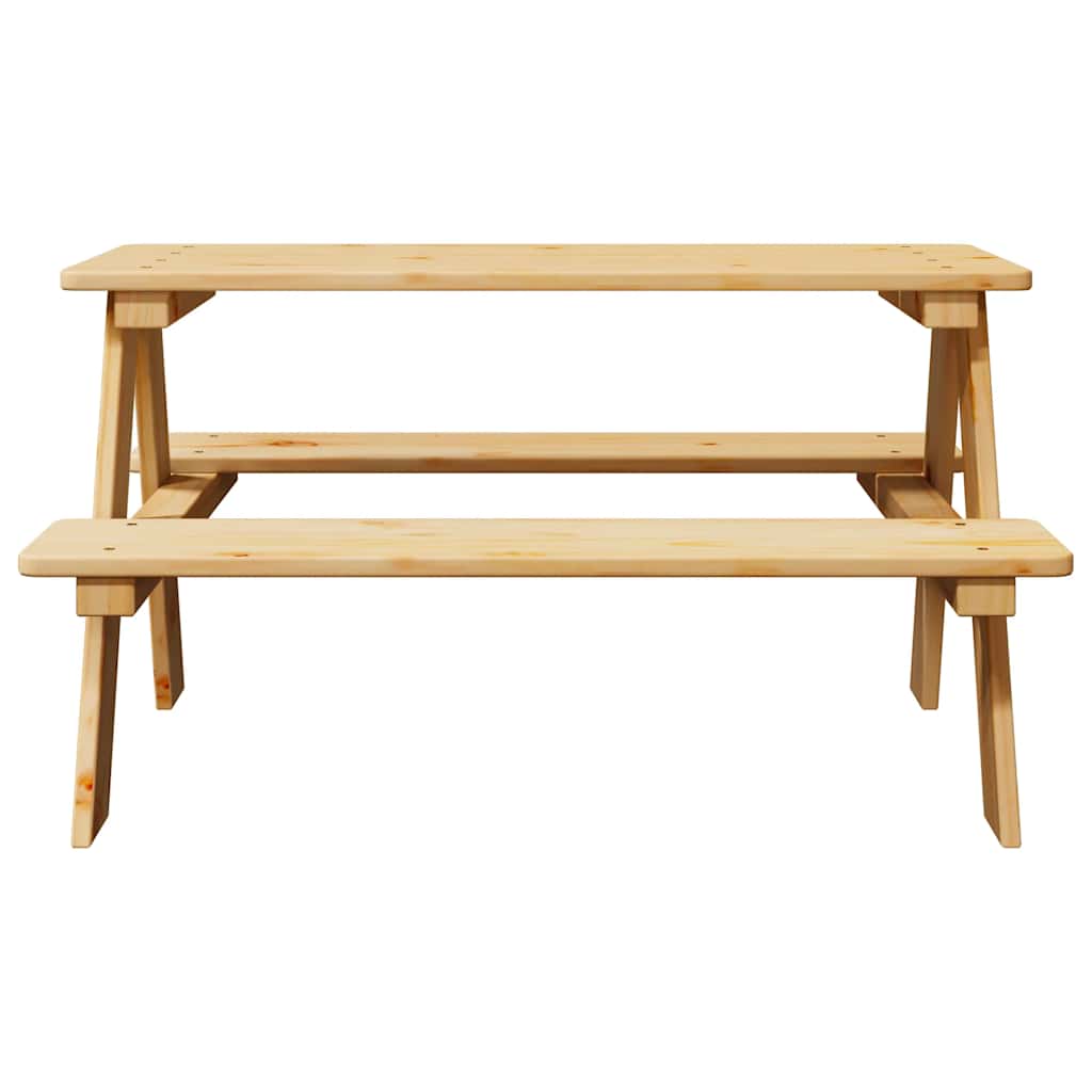 Kindertafel met banken 90x79,5x50 cm massief hout is nu te koop bij PeponiXL, paradijselijk wonen!