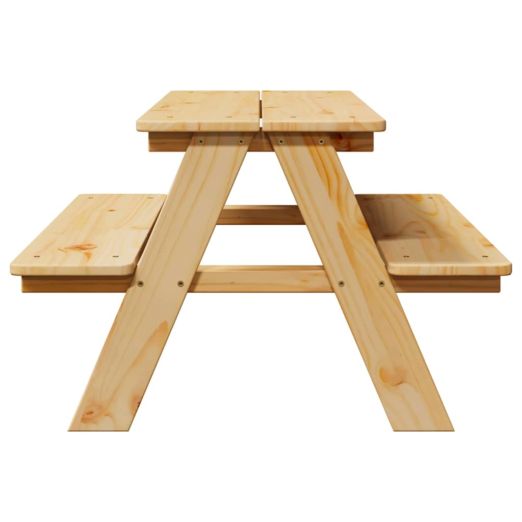 Kindertafel met banken 90x79,5x50 cm massief hout is nu te koop bij PeponiXL, paradijselijk wonen!