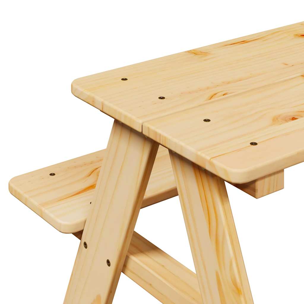 Kindertafel met banken 90x79,5x50 cm massief hout is nu te koop bij PeponiXL, paradijselijk wonen!
