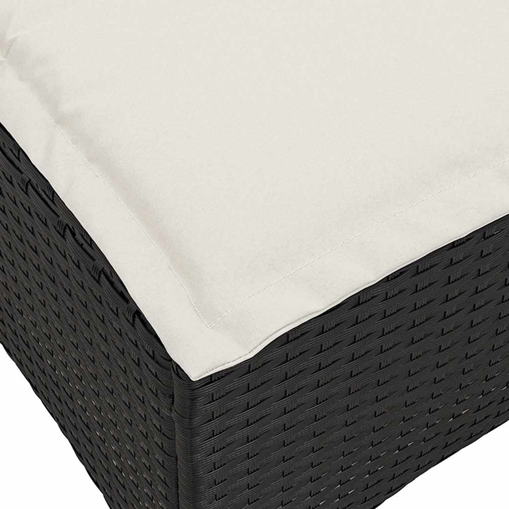 3-delige Tuinbankstel met kussens L-vormig poly rattan zwart is nu te koop bij PeponiXL, paradijselijk wonen!