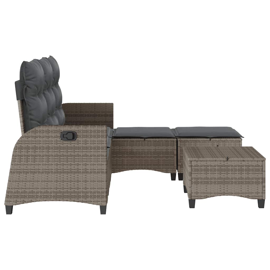 3-delige Tuinbankstel met kussens L-vormig poly rattan grijs is nu te koop bij PeponiXL, paradijselijk wonen!