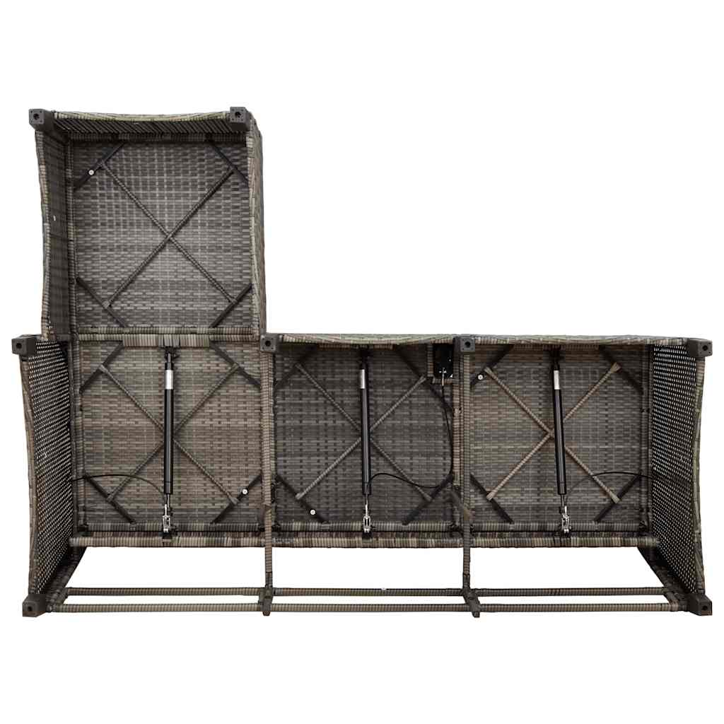 3-delige Tuinbankstel met kussens L-vormig poly rattan grijs is nu te koop bij PeponiXL, paradijselijk wonen!