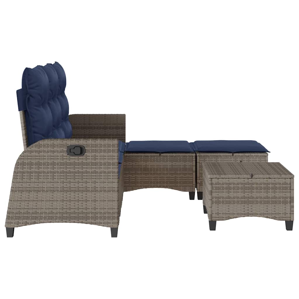 3-delige Tuinbankstel met kussens L-vormig poly rattan grijs is nu te koop bij PeponiXL, paradijselijk wonen!