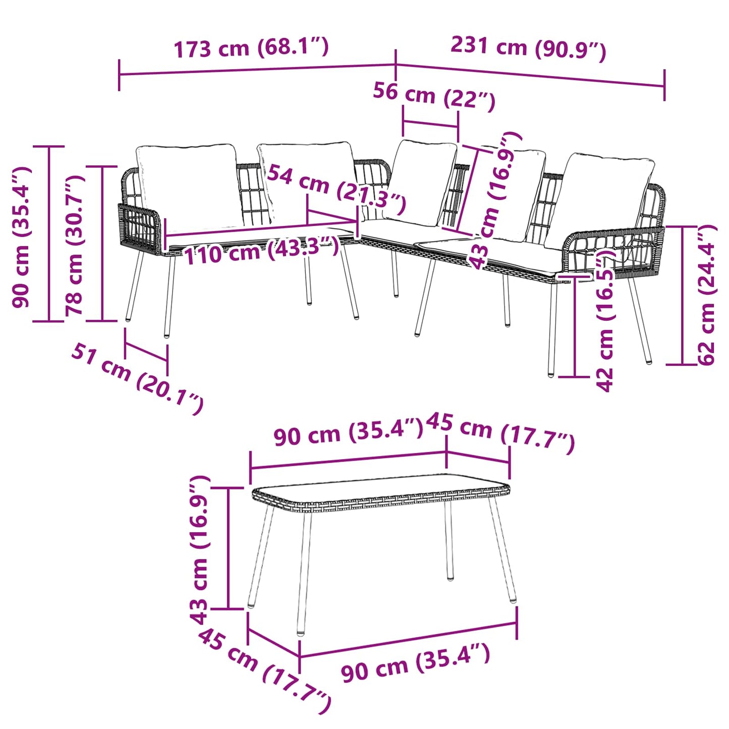 Tuinbankenset met kussen 2 pcs Zwart poly rattan is nu te koop bij PeponiXL, paradijselijk wonen!