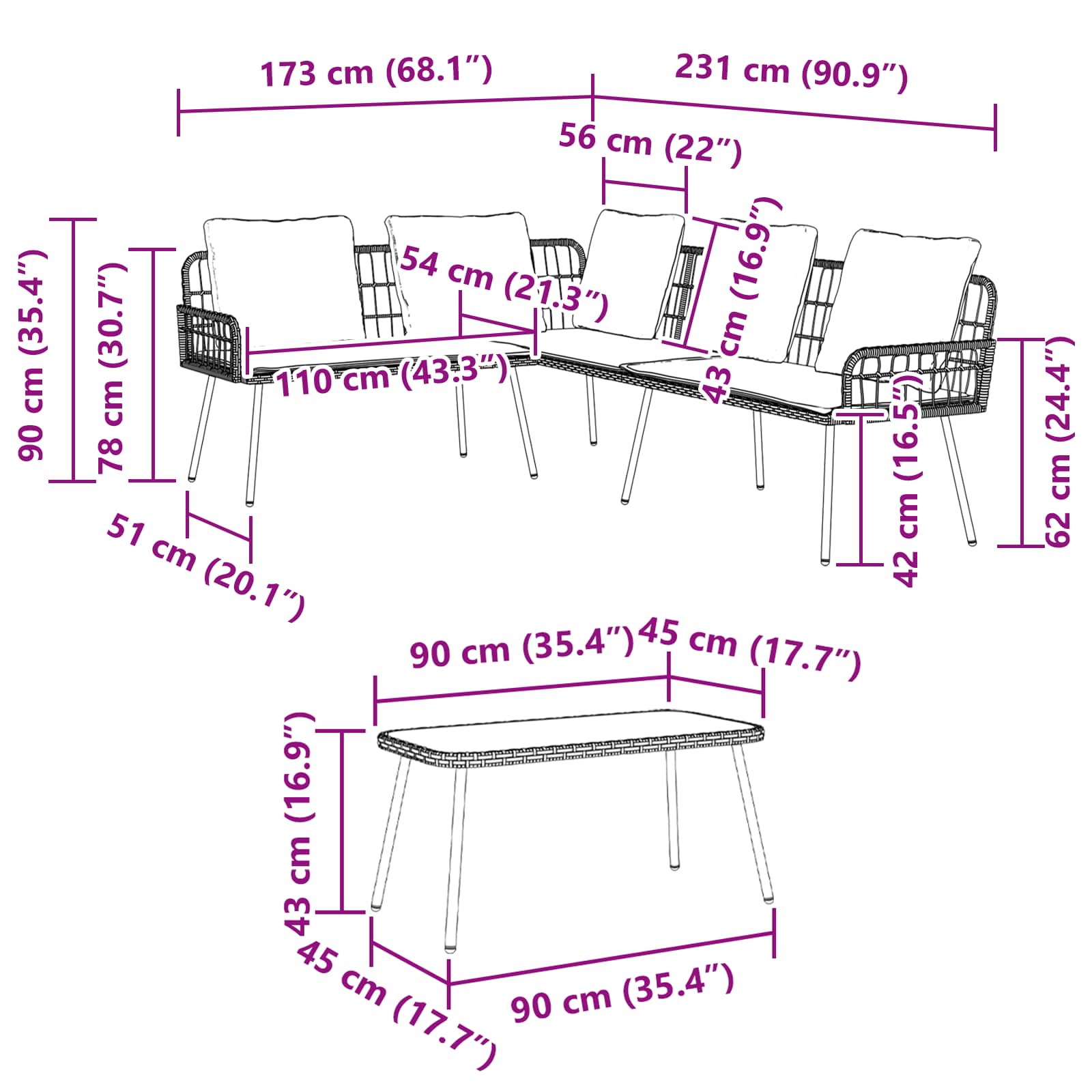 Tuinbankenset met kussen 2 pcs Zwart poly rattan is nu te koop bij PeponiXL, paradijselijk wonen!
