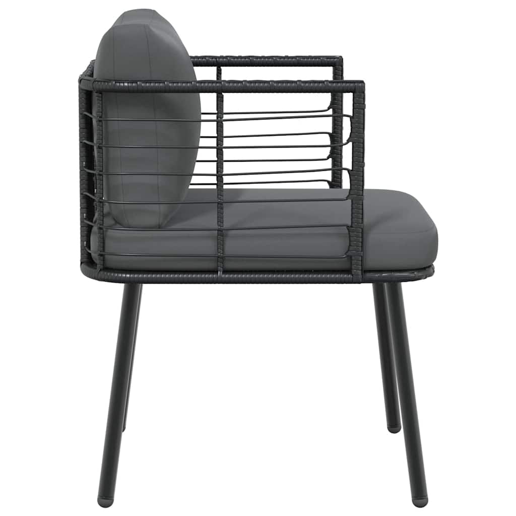 Tuinstoelen 2 st met kussens poly rattan zwart is nu te koop bij PeponiXL, paradijselijk wonen!