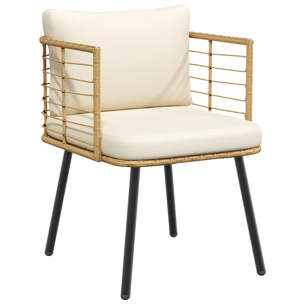 Tuinstoelen 2 st met kussens poly rattan naturel is nu te koop bij PeponiXL, paradijselijk wonen!