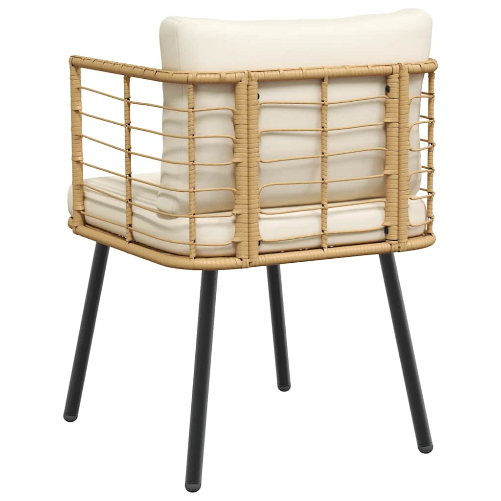 Tuinstoelen 2 st met kussens poly rattan naturel is nu te koop bij PeponiXL, paradijselijk wonen!