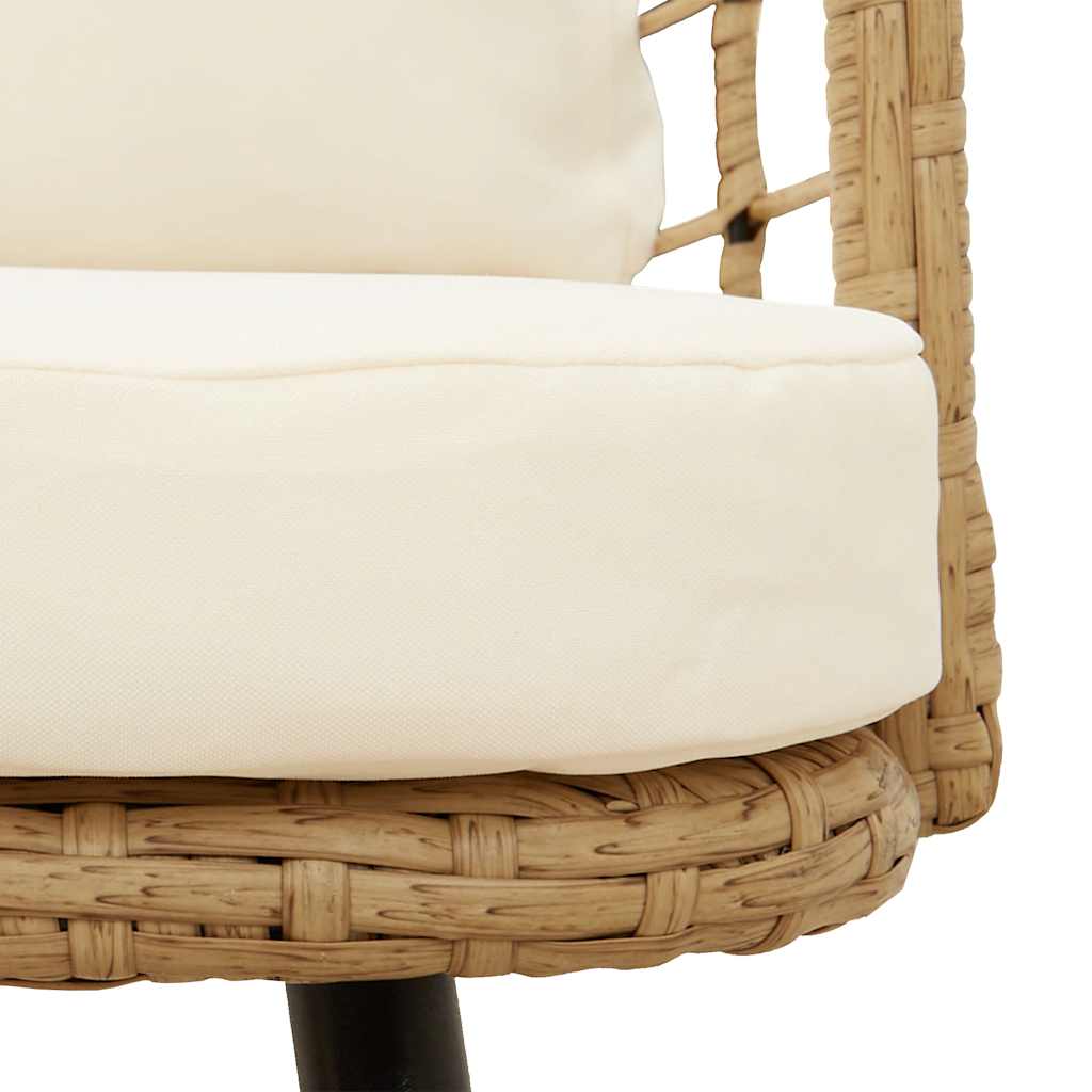 Tuinstoelen 2 st met kussens poly rattan naturel is nu te koop bij PeponiXL, paradijselijk wonen!