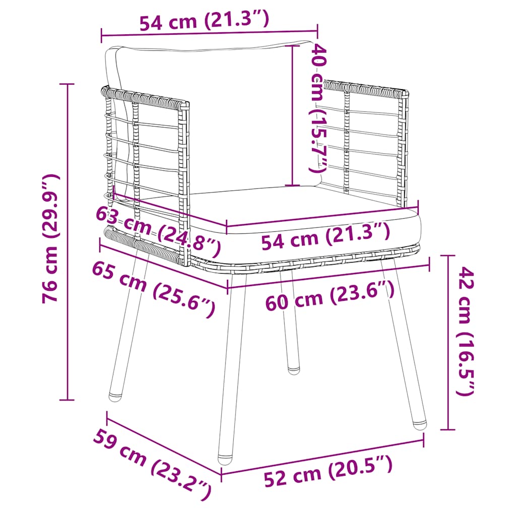 Tuinstoelen 2 st met kussens poly rattan naturel is nu te koop bij PeponiXL, paradijselijk wonen!