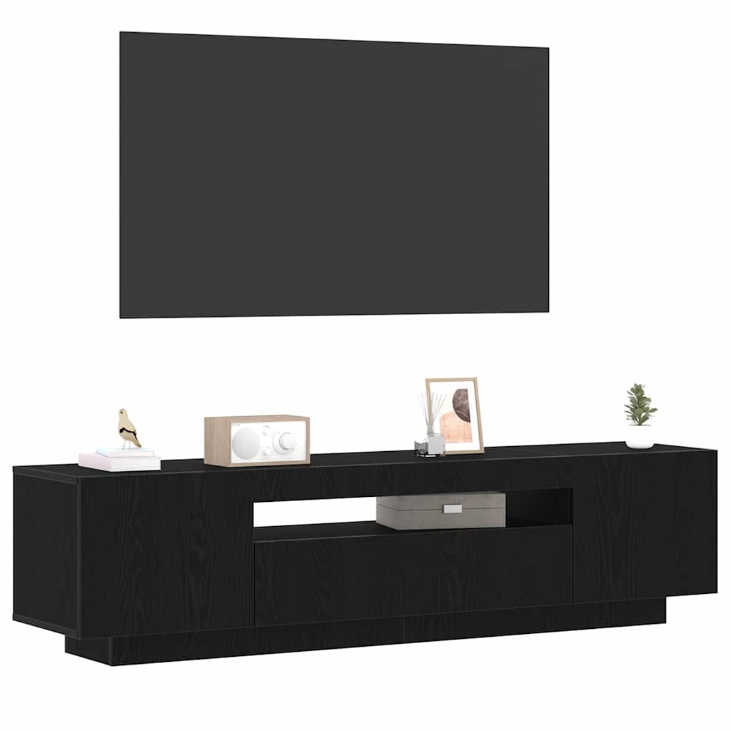 TV-kast Zwart 160 x 35 x 40 cm Bewerkt hout
