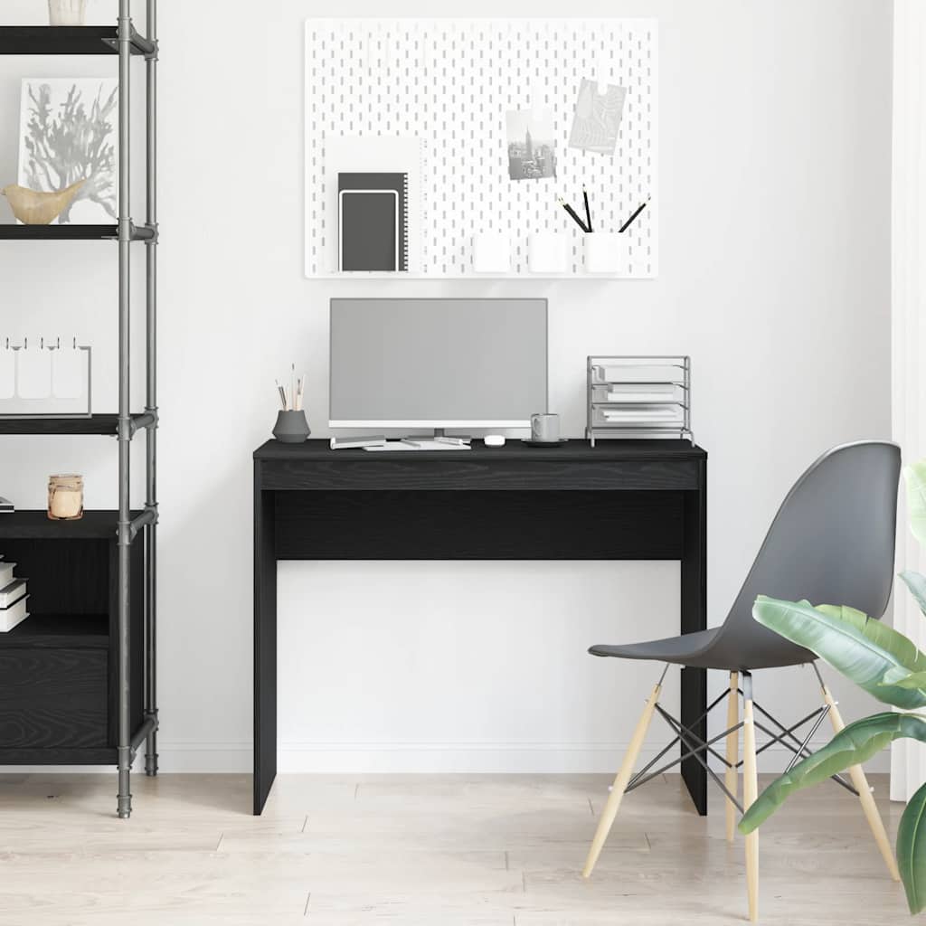 Bureau Zwart Eiken 90x40x72 cm Bewerkt Hout is nu te koop bij PeponiXL, paradijselijk wonen!