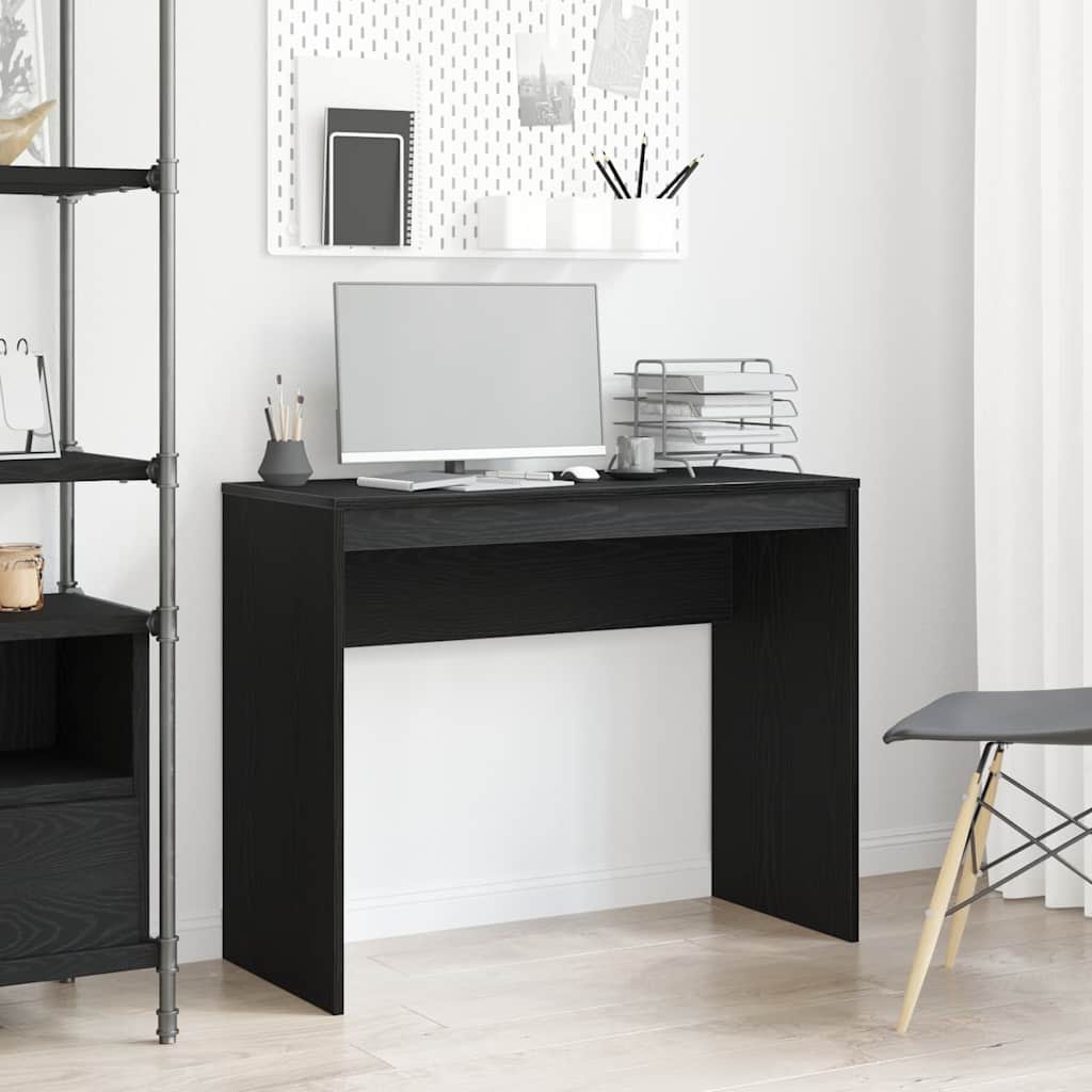 Bureau Zwart Eiken 90x40x72 cm Bewerkt Hout is nu te koop bij PeponiXL, paradijselijk wonen!