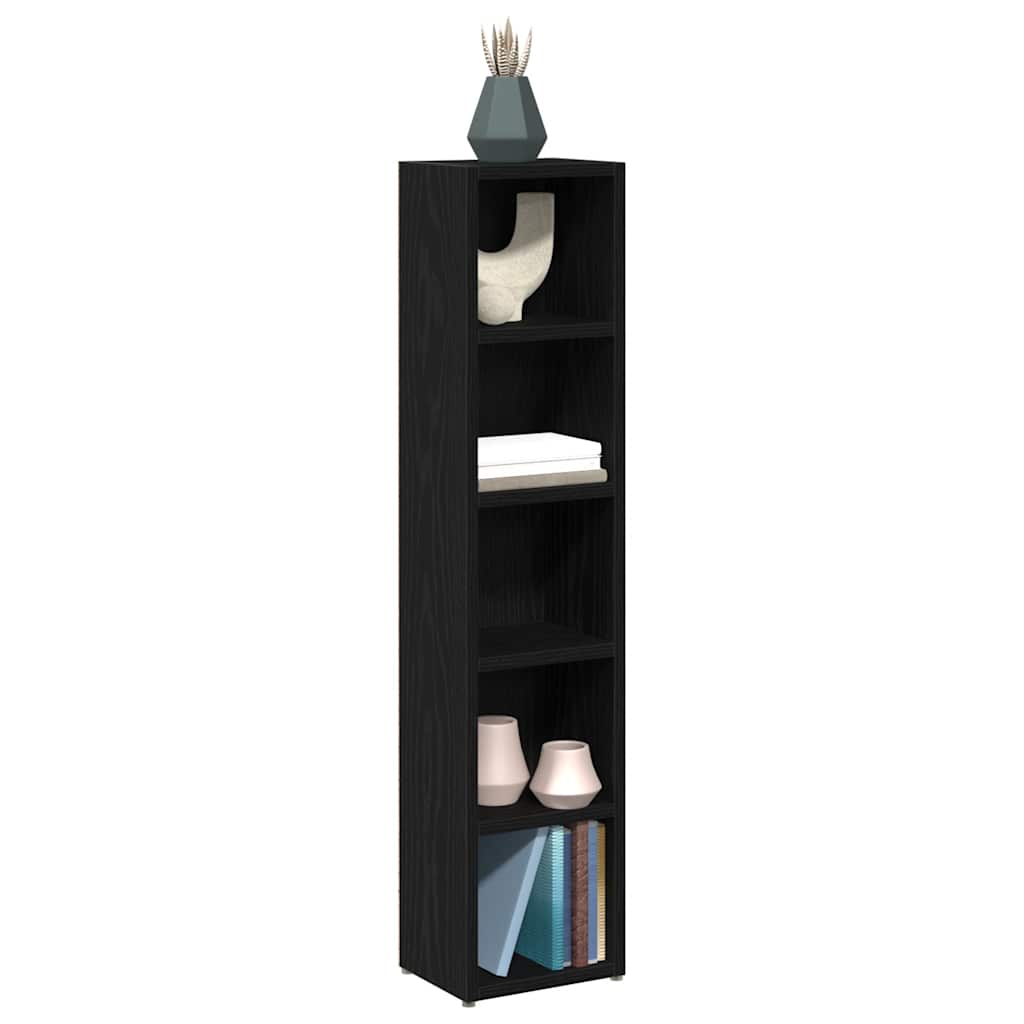 CD-kasten 2 st 21x16x93,5 cm spaanplaat zwart eikenkleurig is nu te koop bij PeponiXL, paradijselijk wonen!