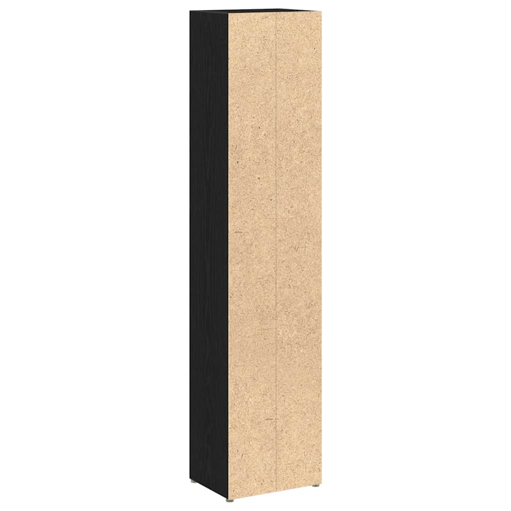 CD-kasten 2 st 21x16x93,5 cm spaanplaat zwart eikenkleurig is nu te koop bij PeponiXL, paradijselijk wonen!