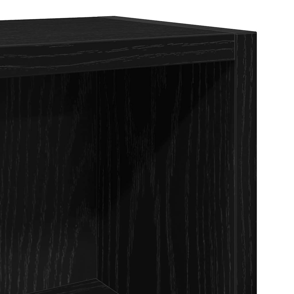 CD-kasten 2 st 21x16x93,5 cm spaanplaat zwart eikenkleurig is nu te koop bij PeponiXL, paradijselijk wonen!