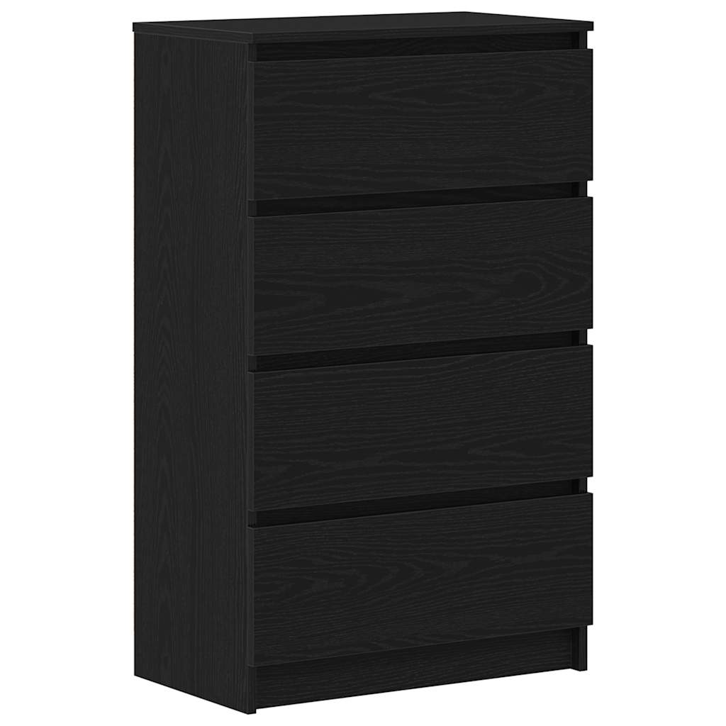 Dressoir 60x35x98,5 cm spaanplaat zwart eikenkleurig is nu te koop bij PeponiXL, paradijselijk wonen!