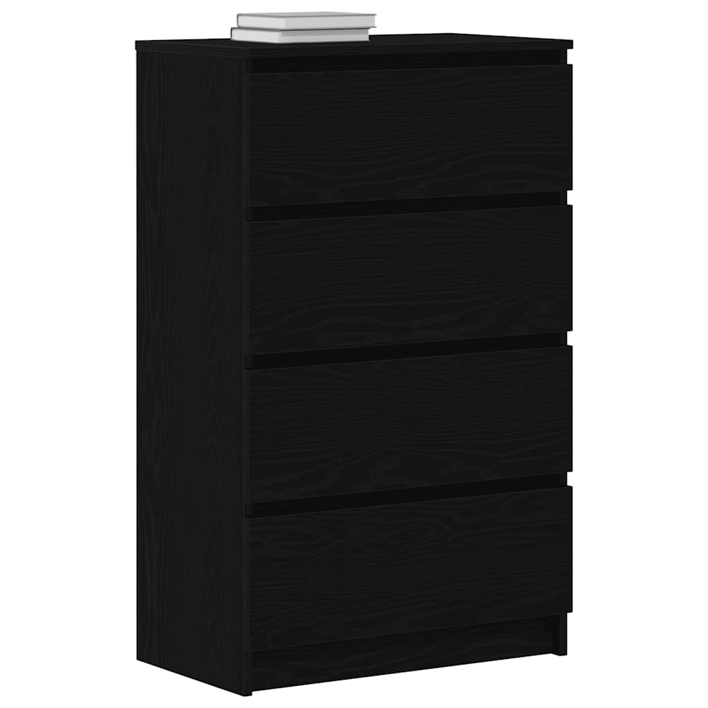 Dressoir 60x35x98,5 cm spaanplaat zwart eikenkleurig is nu te koop bij PeponiXL, paradijselijk wonen!