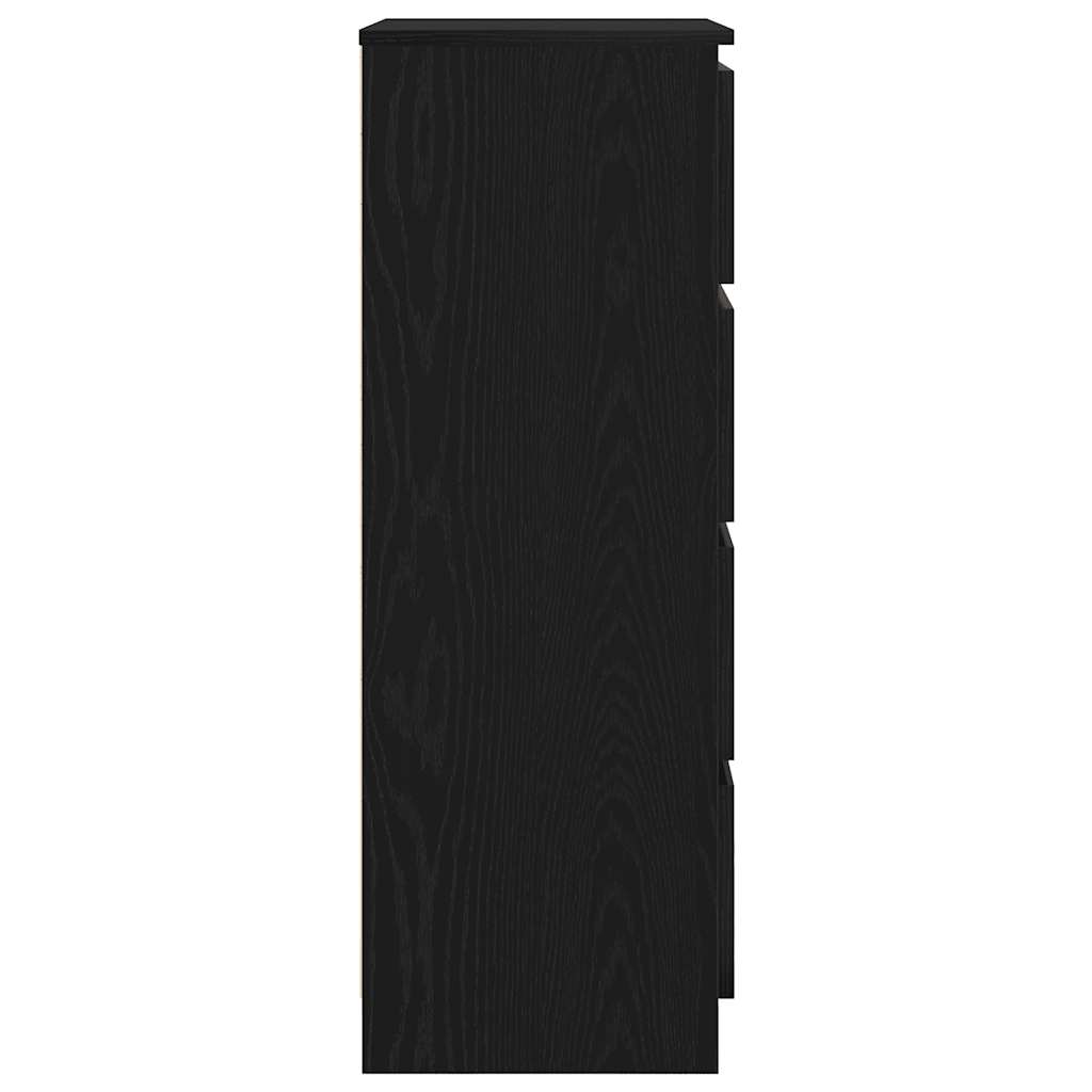 Dressoir 60x35x98,5 cm spaanplaat zwart eikenkleurig is nu te koop bij PeponiXL, paradijselijk wonen!