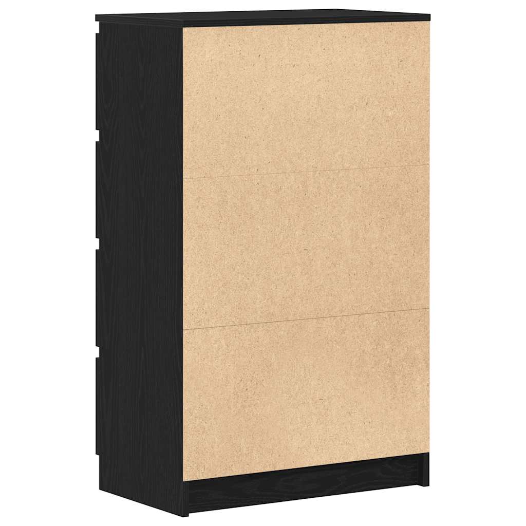 Dressoir 60x35x98,5 cm spaanplaat zwart eikenkleurig is nu te koop bij PeponiXL, paradijselijk wonen!