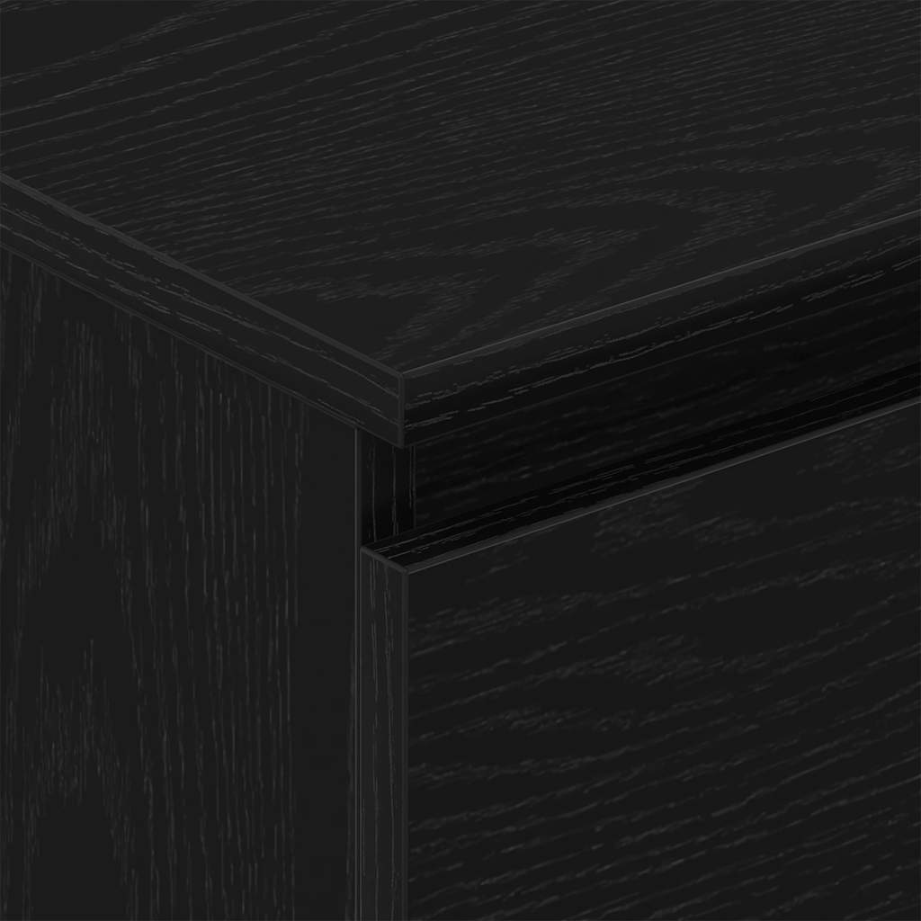 Dressoir 60x35x98,5 cm spaanplaat zwart eikenkleurig is nu te koop bij PeponiXL, paradijselijk wonen!
