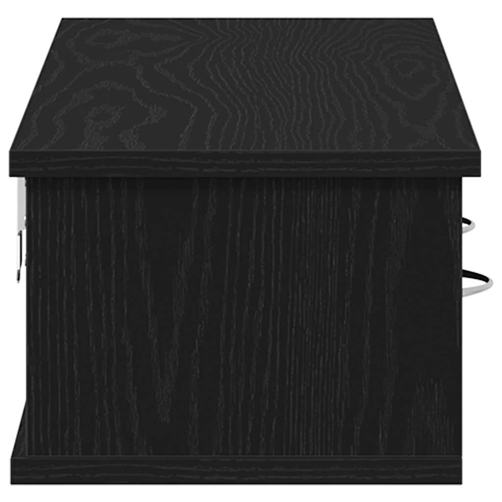 Wandkast 88x26x18,5 cm spaanplaat zwart eikenkleurig is nu te koop bij PeponiXL, paradijselijk wonen!