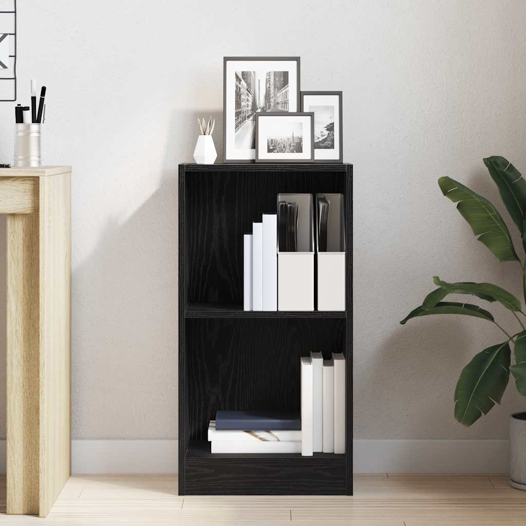 Boekenkast 40x24x76 cm spaanplaat zwart eikenkleurig is nu te koop bij PeponiXL, paradijselijk wonen!