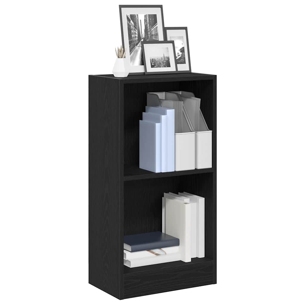 Boekenkast 40x24x76 cm spaanplaat zwart eikenkleurig is nu te koop bij PeponiXL, paradijselijk wonen!