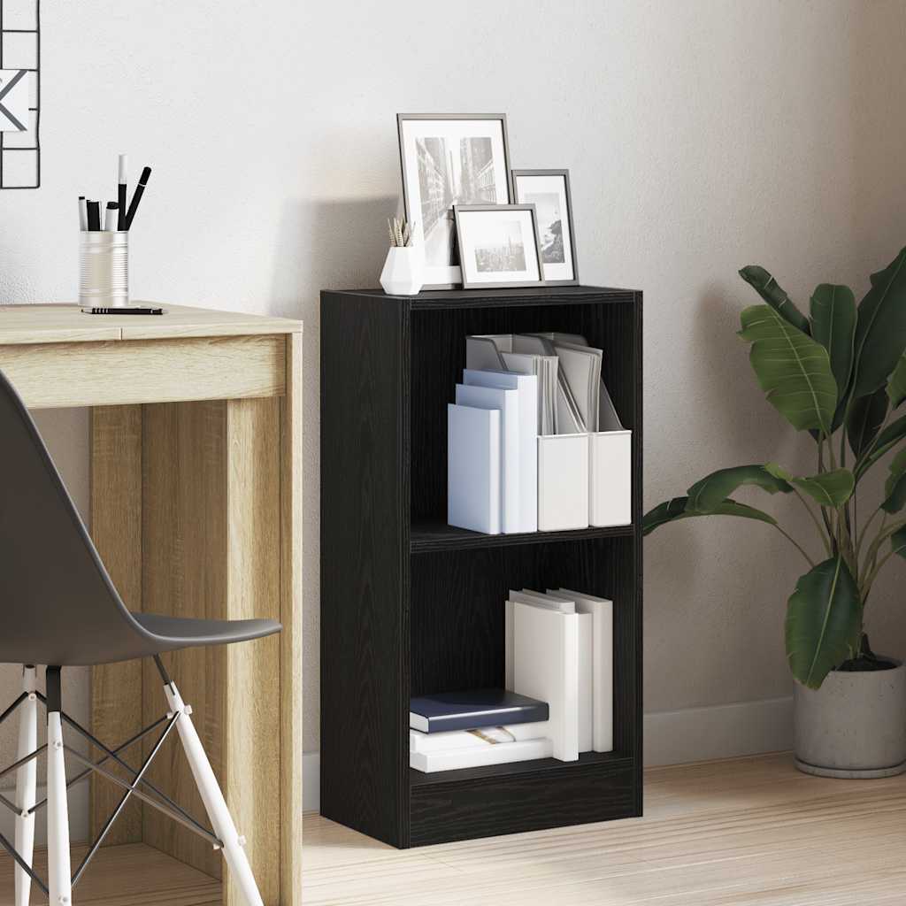 Boekenkast 40x24x76 cm spaanplaat zwart eikenkleurig is nu te koop bij PeponiXL, paradijselijk wonen!