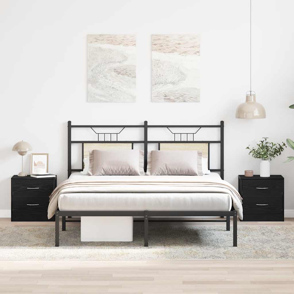 Nachtkastjes 2 st 40x30x40 cm spaanplaat zwart eikenkleurig is nu te koop bij PeponiXL, paradijselijk wonen!