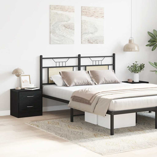 Nachtkastjes 2 st 40x30x40 cm spaanplaat zwart eikenkleurig is nu te koop bij PeponiXL, paradijselijk wonen!