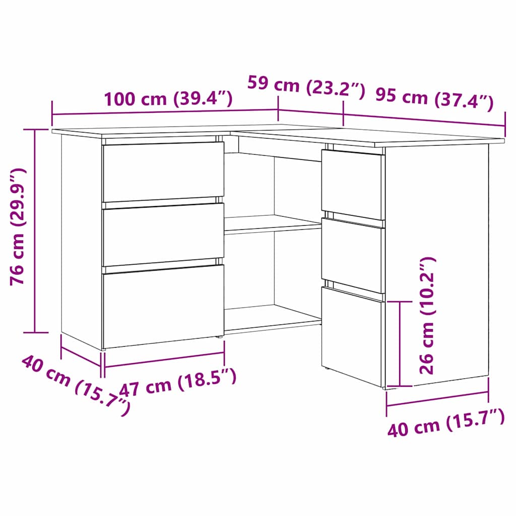 Bureau met lade Zwart Eiken 145 x 100 x 76 cm Bewerkt hout is nu te koop bij PeponiXL, paradijselijk wonen!