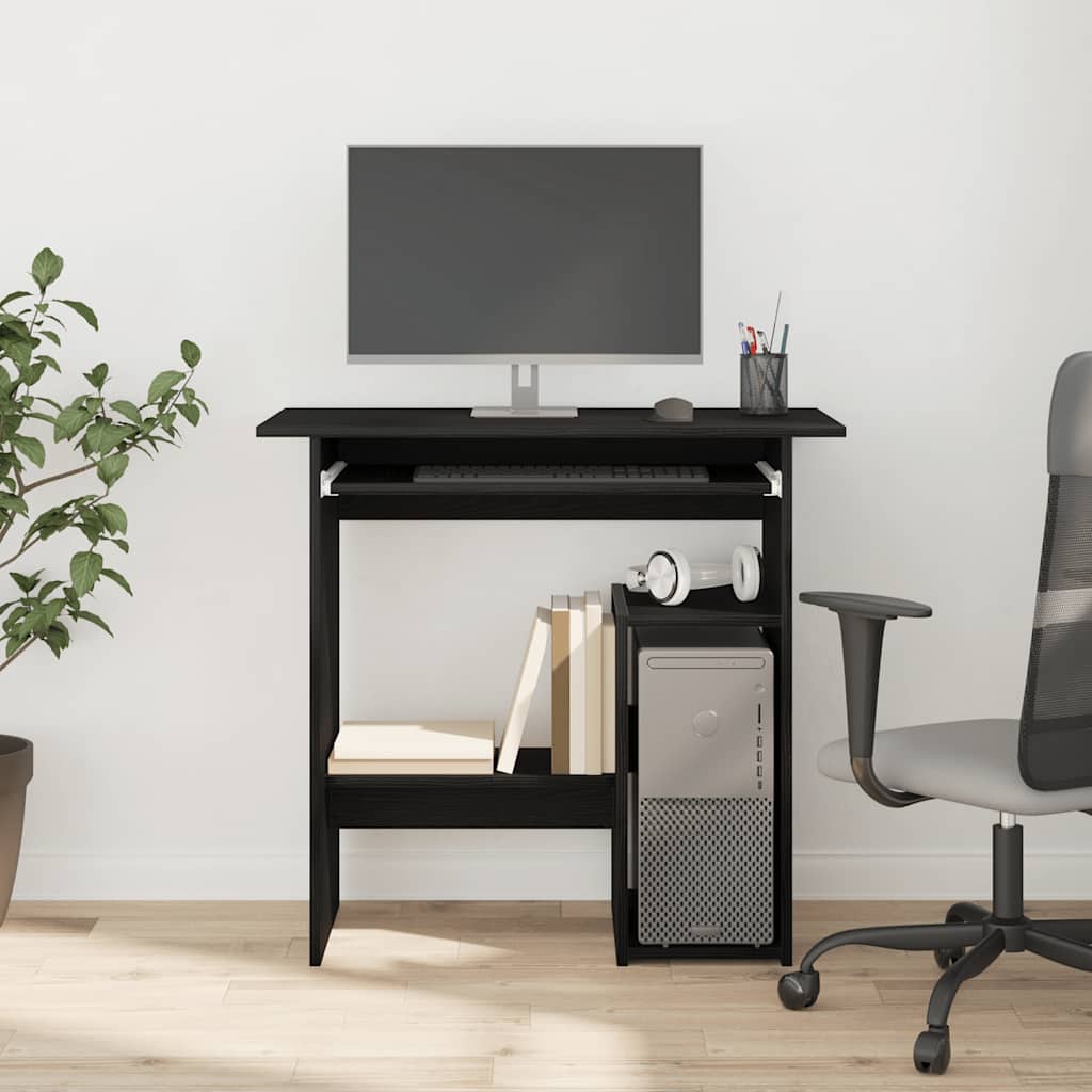 Bureau 80x45x74 cm spaanplaat zwart eikenkleurig is nu te koop bij PeponiXL, paradijselijk wonen!