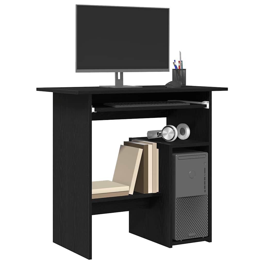 Bureau 80x45x74 cm spaanplaat zwart eikenkleurig is nu te koop bij PeponiXL, paradijselijk wonen!