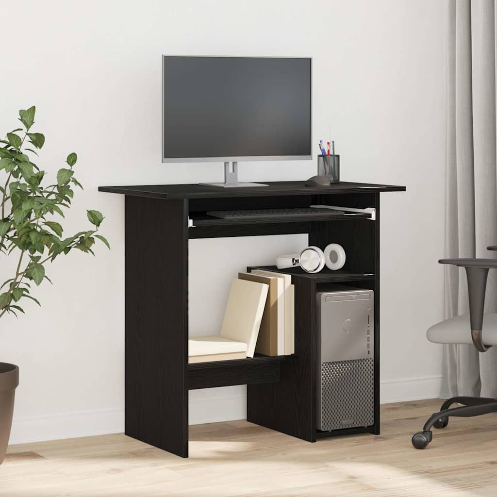 Bureau 80x45x74 cm spaanplaat zwart eikenkleurig is nu te koop bij PeponiXL, paradijselijk wonen!