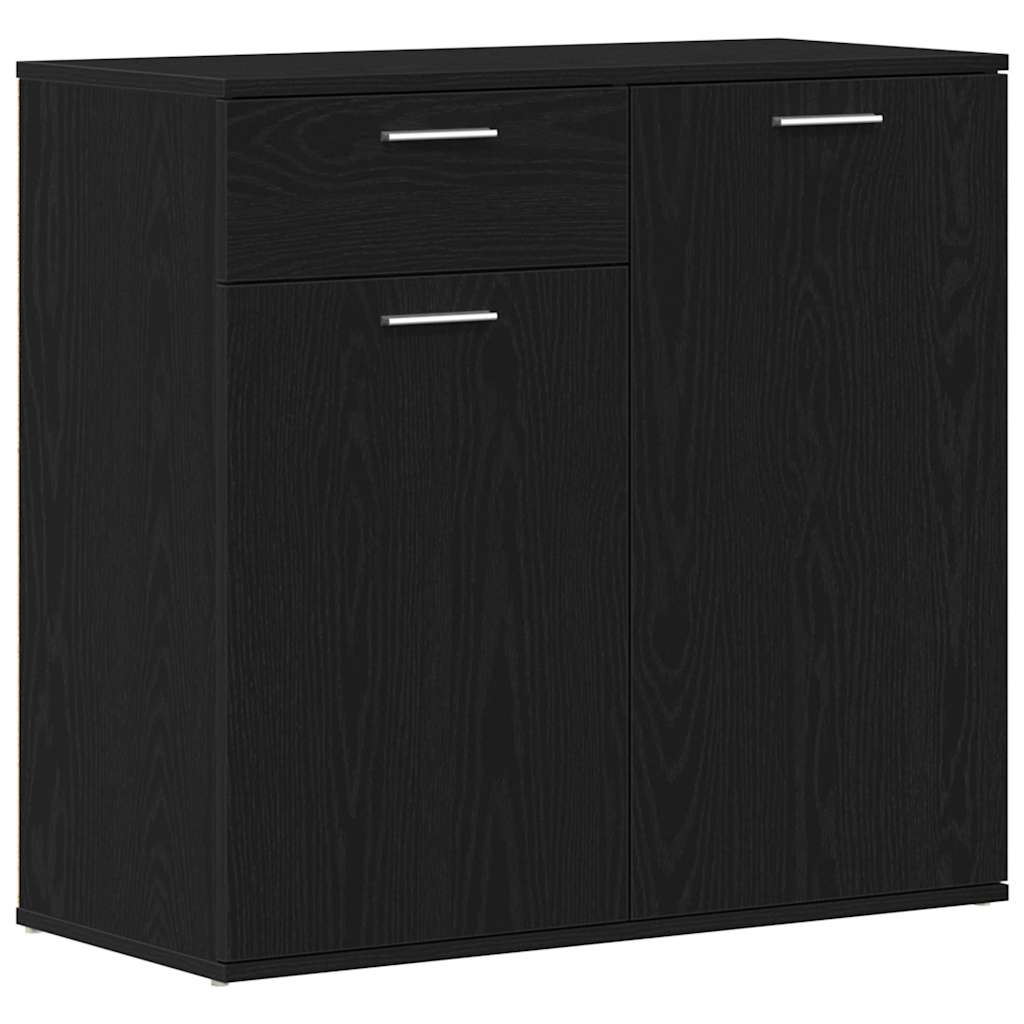 Dressoir 80x36x75 cm bewerkt hout zwart eikenkleurig is nu te koop bij PeponiXL, paradijselijk wonen!