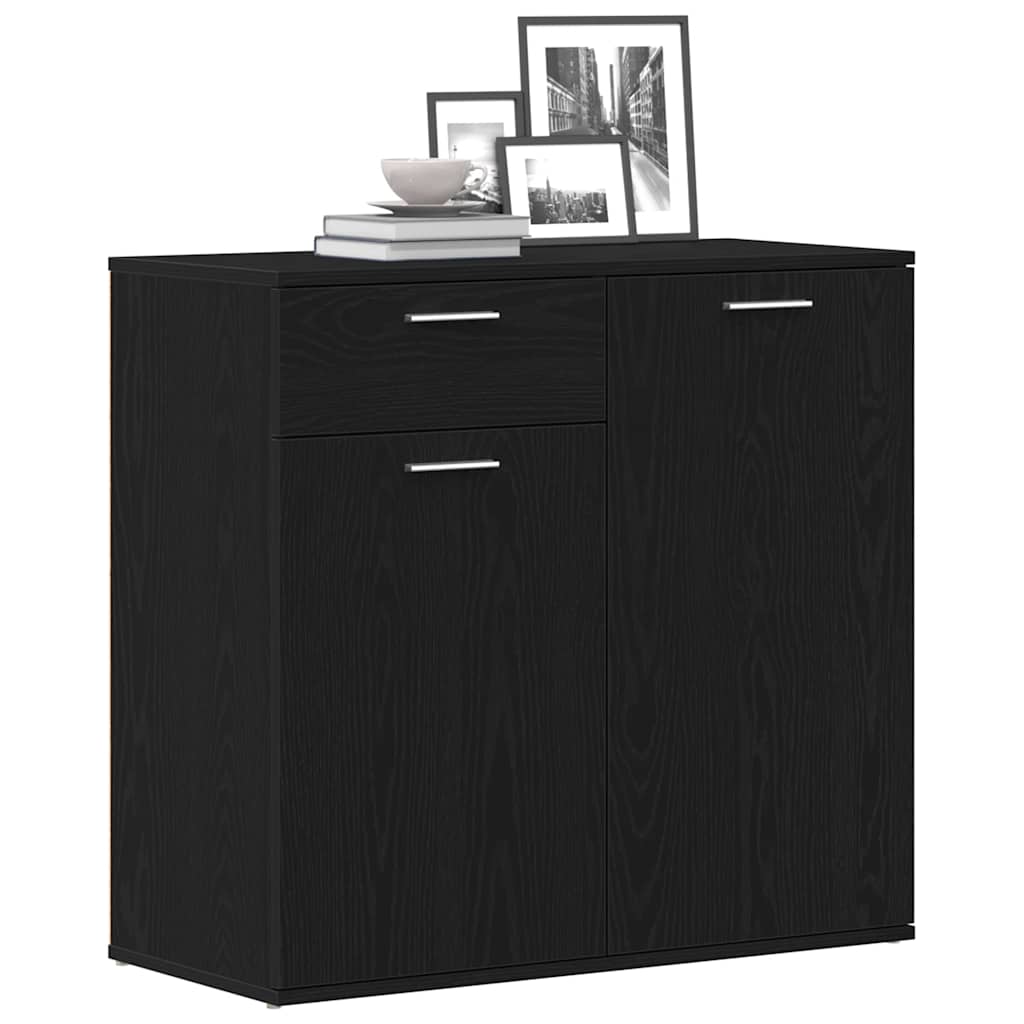 Dressoir 80x36x75 cm bewerkt hout zwart eikenkleurig is nu te koop bij PeponiXL, paradijselijk wonen!