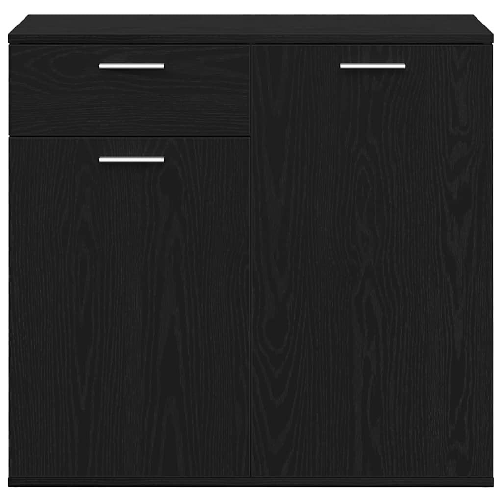 Dressoir 80x36x75 cm bewerkt hout zwart eikenkleurig is nu te koop bij PeponiXL, paradijselijk wonen!