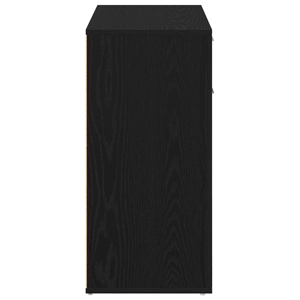 Dressoir 80x36x75 cm bewerkt hout zwart eikenkleurig is nu te koop bij PeponiXL, paradijselijk wonen!