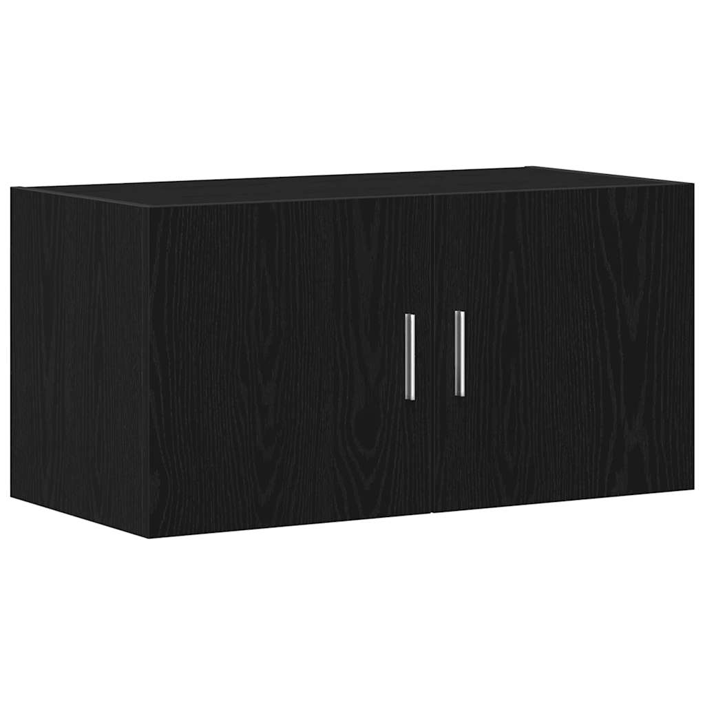 Wandkast 80x39x40 cm spaanplaat zwart eikenkleurig is nu te koop bij PeponiXL, paradijselijk wonen!