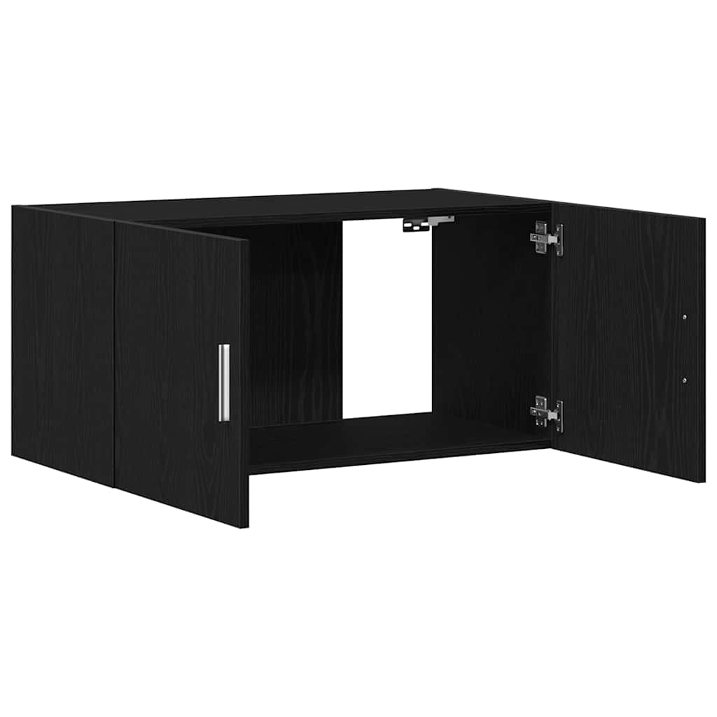 Wandkast 80x39x40 cm spaanplaat zwart eikenkleurig is nu te koop bij PeponiXL, paradijselijk wonen!