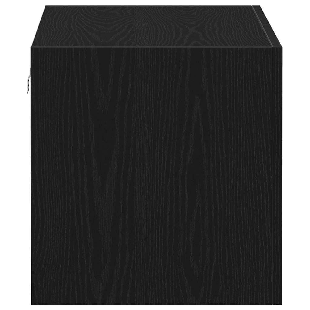 Wandkast 80x39x40 cm spaanplaat zwart eikenkleurig is nu te koop bij PeponiXL, paradijselijk wonen!