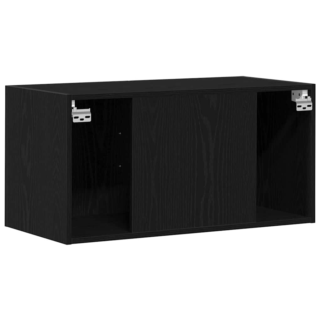 Wandkast 80x39x40 cm spaanplaat zwart eikenkleurig is nu te koop bij PeponiXL, paradijselijk wonen!