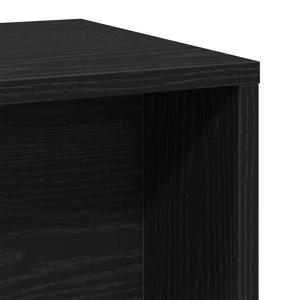 Salontafels 2 st bewerkt hout zwart eikenkleur is nu te koop bij PeponiXL, paradijselijk wonen!