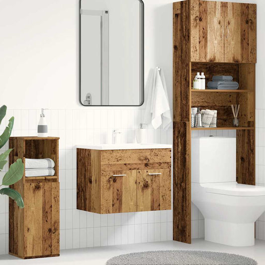 Wastafelkast 60x38,5x46 cm bewerkt hout oud houtkleurig is nu te koop bij PeponiXL, paradijselijk wonen!