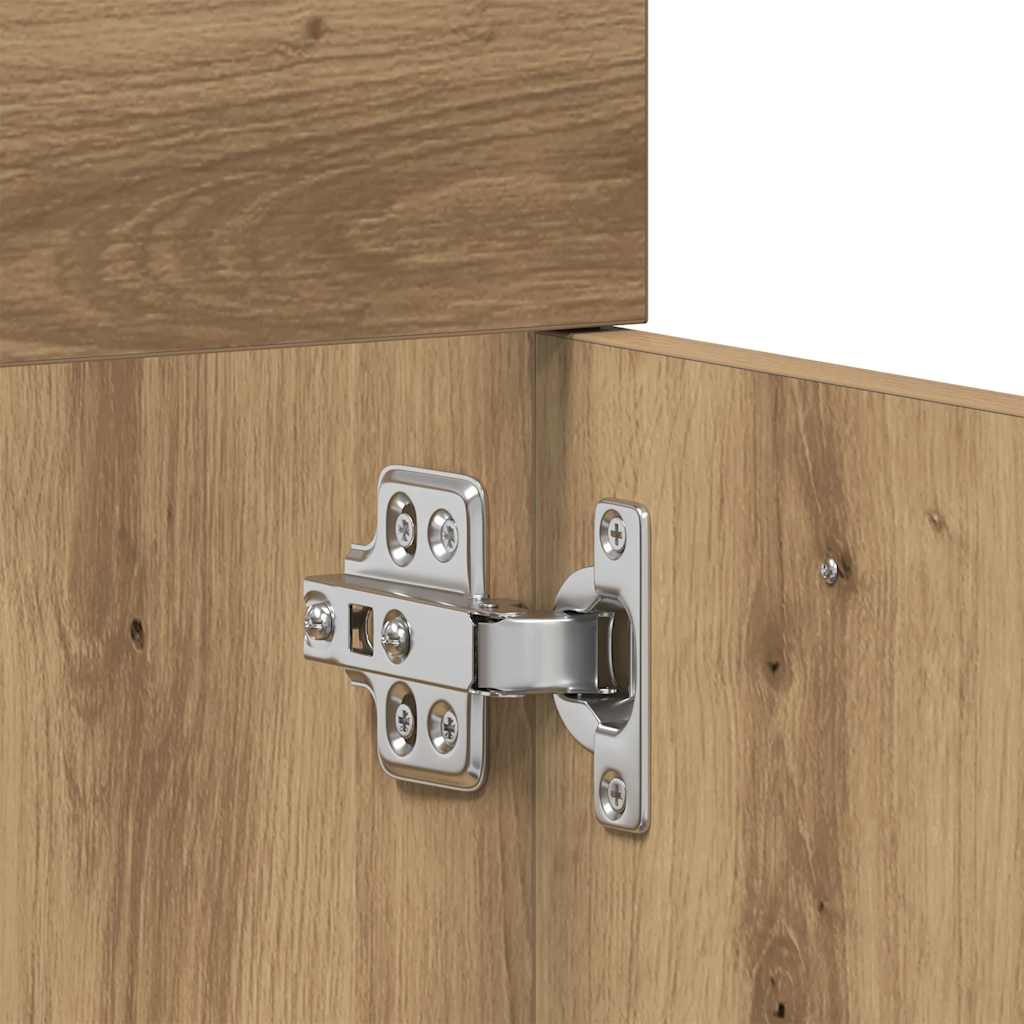 Wastafelkast 60x38,5x46 cm bewerkt hout artisanaal eikenkleur is nu te koop bij PeponiXL, paradijselijk wonen!