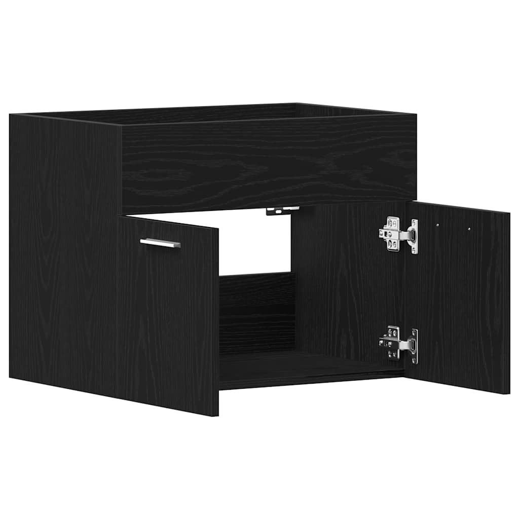 Wastafelkast 60x38,5x46 cm bewerkt hout zwart eikenkleurig is nu te koop bij PeponiXL, paradijselijk wonen!
