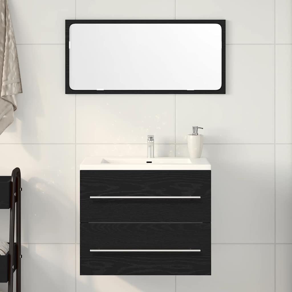 Wastafelkast 60x38,5x48 cm spaanplaat zwart eikenkleurig is nu te koop bij PeponiXL, paradijselijk wonen!