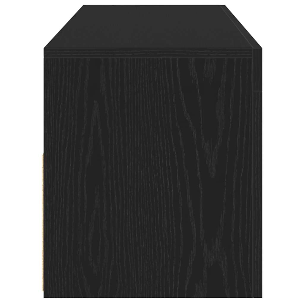 Tv-meubel met LED 120x35x40 cm bewerkt hout zwart eiken is nu te koop bij PeponiXL, paradijselijk wonen!