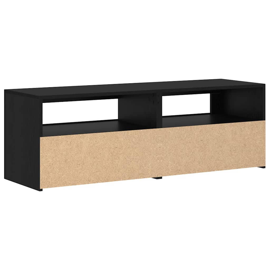 Tv-meubel met LED 120x35x40 cm bewerkt hout zwart eiken is nu te koop bij PeponiXL, paradijselijk wonen!